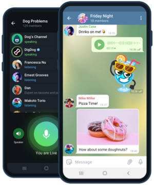 Android telefonda Telegram sohbet listesi